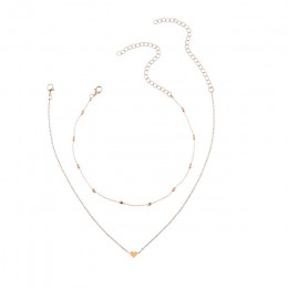 Nowy piękny styl 2 warstwy Love Heart regulowany naszyjnik wielowarstwowy choker łańcuszek naszyjnik na prezent 2 sztuk/zestaw
