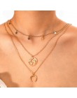 Wielowarstwowe Boho stop w złotym odcieniu mapa świata Chokers naszyjnik charms gwiazdy wisiorki z kryształami i naszyjniki dla 