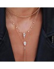 Wielowarstwowe Boho stop w złotym odcieniu mapa świata Chokers naszyjnik charms gwiazdy wisiorki z kryształami i naszyjniki dla 
