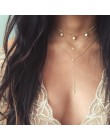 Wielowarstwowe Boho stop w złotym odcieniu mapa świata Chokers naszyjnik charms gwiazdy wisiorki z kryształami i naszyjniki dla 