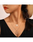 Wielowarstwowe Boho stop w złotym odcieniu mapa świata Chokers naszyjnik charms gwiazdy wisiorki z kryształami i naszyjniki dla 