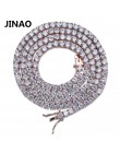 JINAO złoty/srebrny/różany złoty kolor mrożony łańcuch Hip Hop miedź Micro Pave CZ Stone2.5-10mm naszyjnik łańcuch tenisowy