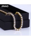 JINAO złoty/srebrny/różany złoty kolor mrożony łańcuch Hip Hop miedź Micro Pave CZ Stone2.5-10mm naszyjnik łańcuch tenisowy