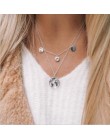 Wielowarstwowe Boho stop w złotym odcieniu mapa świata Chokers naszyjnik charms gwiazdy wisiorki z kryształami i naszyjniki dla 