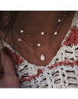 Wielowarstwowe Boho stop w złotym odcieniu mapa świata Chokers naszyjnik charms gwiazdy wisiorki z kryształami i naszyjniki dla 