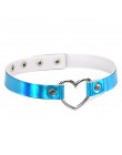 Nowe mody Sexy Harajuku ręcznie serce wisiorek Choker światło laserowe naszyjnik Punk skórzana obroża naszyjnik Choker kolce mom