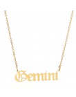 Stary angielski znak zodiaku 12 konstelacji naszyjnik Femme naszyjnik typu Choker z charmsami dla kobiet biżuteria na urodziny p