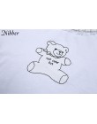 Nibber cute Cartoon drukowana, koronkowa tapicerka krótkie bluzki damskie t-shirty letnia moda białe bawełniane koszulki mujer z