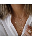 DIEZI wielowarstwowe w stylu Vintage naszyjnik łańcuch dla kobiet czeski proste księżyc oczy róg wisiorek Choker naszyjnik Party