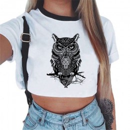 Letnia moda Harajuku seksowny tank krótki top biały T Shirt ubrania kobiety śliczny nadruk z myszką Croptop z krótkim rękawem