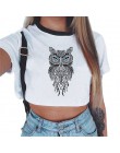 Letnia moda Harajuku seksowny tank krótki top biały T Shirt ubrania kobiety śliczny nadruk z myszką Croptop z krótkim rękawem