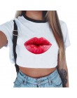 Letnia moda Harajuku seksowny tank krótki top biały T Shirt ubrania kobiety śliczny nadruk z myszką Croptop z krótkim rękawem