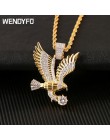 WENDYFO wysokiej jakości orzeł naszyjnik mężczyźni charms w kolorze złota łańcuch naszyjniki Punk cyrkon raper moda Hip Hop biżu