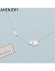 Anenjery 925 srebro naszyjniki dla kobiet śliczny słoń naszyjnik łańcuszek do obojczyka choker collar S-N342