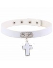KMVEXO 2020 krzyż wisiorek komunikat naszyjnik Gothic Anime miłośników "prosty kołnierz Choker naszyjnik kobiety Chocker biżuter