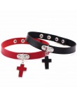 KMVEXO 2020 krzyż wisiorek komunikat naszyjnik Gothic Anime miłośników "prosty kołnierz Choker naszyjnik kobiety Chocker biżuter