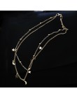 Vintage złoty kolor gwiazda księżyc Tassel naszyjnik i wisiorek moda dwuwarstwowy łańcuch Chokers naszyjnik dla kobiet czeski bi