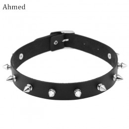 Ahmed Harajuku Spike nit Choker obroża pasek kobiety Pu skóra Goth naszyjnik dla kobiet do klubu na imprezę Chocker Sexy gotycka