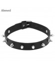 Ahmed Harajuku Spike nit Choker obroża pasek kobiety Pu skóra Goth naszyjnik dla kobiet do klubu na imprezę Chocker Sexy gotycka
