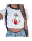 Letnia moda Harajuku seksowny tank krótki top biały T Shirt ubrania kobiety śliczny nadruk z myszką Croptop z krótkim rękawem