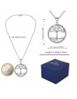 EUDORA 925 Sterling Silver drzewa życia wisiorek naszyjnik z litego srebra drzewo liść i bogini naszyjnik biżuterii z pudełkiem 