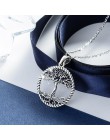 EUDORA 925 Sterling Silver drzewa życia wisiorek naszyjnik z litego srebra drzewo liść i bogini naszyjnik biżuterii z pudełkiem 