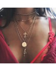 Czeski wielowarstwowy półksiężyc gwiazda księżyc naszyjnik dla kobiet moda geometryczny naszyjnik kobiety Choker 2020 biżuteria 