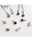 F.I.N.S klasyczny gorący 100% 925 srebro naturalny malachit niebiesko-piaskowy kryształ Opal kamień Tigereye Gem wisiorki Je