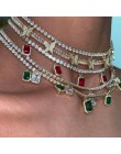 Serce strzałka cz łańcuch tenisowy z luksusowym kroplówki cz motylkowe wisiorki 32 + 10cm choker naszyjniki iced out bling wielo
