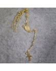 Abayabay długa spersonalizowana dla dziewczyny krzyż naszyjnik łańcuch kobiety żółte złoto kolorowy wisiorek TRENDY Collares nas