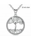 EUDORA 925 Sterling Silver drzewa życia wisiorek naszyjnik z litego srebra drzewo liść i bogini naszyjnik biżuterii z pudełkiem 