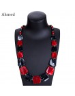 Ahmed nowy Maxi komunikat długie naszyjniki z koralików Collier moda wiosna akrylowe geometryczne wisiorek kołnierz naszyjnik dl