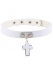 KMVEXO 2020 krzyż wisiorek komunikat naszyjnik Gothic Anime miłośników "prosty kołnierz Choker naszyjnik kobiety Chocker biżuter