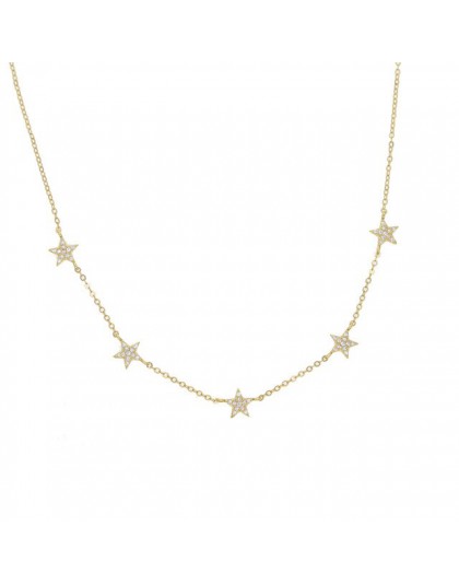 2019 Christmas gift vermeil 925 srebro śliczne star choker charm naszyjniki urocze kobiety biżuteria fine srebrny naszyjnik