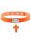KMVEXO 2020 krzyż wisiorek komunikat naszyjnik Gothic Anime miłośników "prosty kołnierz Choker naszyjnik kobiety Chocker biżuter