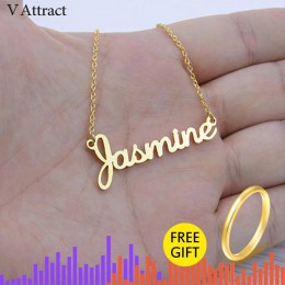 V przyciągaj Kpop Handmade dowolna nazwa własna naszyjnik kobiety mężczyźni biżuteria BFF spersonalizowane ręcznie robione naszy