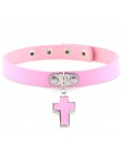 KMVEXO 2020 krzyż wisiorek komunikat naszyjnik Gothic Anime miłośników "prosty kołnierz Choker naszyjnik kobiety Chocker biżuter
