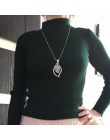 Vintage naszyjniki dla kobiet 2019 oświadczenie długi naszyjnik czarny kryształ wisiorek z łańcucha węża moda sweter biżuteria p