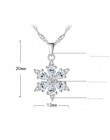 Anenjery 925 Sterling Silver biżuteria AAA cyrkon wisiorek w kształcie płatka śniegu Neckace dla kobiet prezent 45cm Box choker 