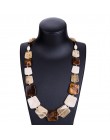 Ahmed nowy Maxi komunikat długie naszyjniki z koralików Collier moda wiosna akrylowe geometryczne wisiorek kołnierz naszyjnik dl
