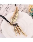Collier Femme naszyjniki z piórami i wisiorki liny skórzane Vintage Maxi Colar dla oświadczenie naszyjnik kobiety moda biżuteria