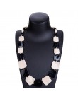 Ahmed nowy Maxi komunikat długie naszyjniki z koralików Collier moda wiosna akrylowe geometryczne wisiorek kołnierz naszyjnik dl