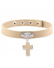KMVEXO 2020 krzyż wisiorek komunikat naszyjnik Gothic Anime miłośników "prosty kołnierz Choker naszyjnik kobiety Chocker biżuter