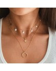 Czeski wielowarstwowy półksiężyc gwiazda księżyc naszyjnik dla kobiet moda geometryczny naszyjnik kobiety Choker 2020 biżuteria 