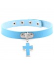 KMVEXO 2020 krzyż wisiorek komunikat naszyjnik Gothic Anime miłośników "prosty kołnierz Choker naszyjnik kobiety Chocker biżuter