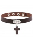 KMVEXO 2020 krzyż wisiorek komunikat naszyjnik Gothic Anime miłośników "prosty kołnierz Choker naszyjnik kobiety Chocker biżuter