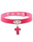 KMVEXO 2020 krzyż wisiorek komunikat naszyjnik Gothic Anime miłośników "prosty kołnierz Choker naszyjnik kobiety Chocker biżuter