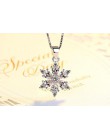 Anenjery 925 Sterling Silver biżuteria AAA cyrkon wisiorek w kształcie płatka śniegu Neckace dla kobiet prezent 45cm Box choker 