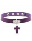 KMVEXO 2020 krzyż wisiorek komunikat naszyjnik Gothic Anime miłośników "prosty kołnierz Choker naszyjnik kobiety Chocker biżuter