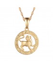 FJ 12 znak zodiaku żółty złoty kolor konstelacji Leo/skorpion/Aquarius wisiorek naszyjnik łańcuch wody fali
